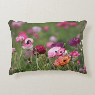 Jelly Bean Colored Ranunculus Decorative Cushion