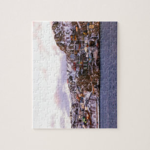 Jelly Bean Houses Painted By Sunset Jigsaw Puzzle