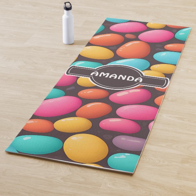 Jelly bean Mosaic Colourful Personalised Pattern Yoga Mat (In Situ)