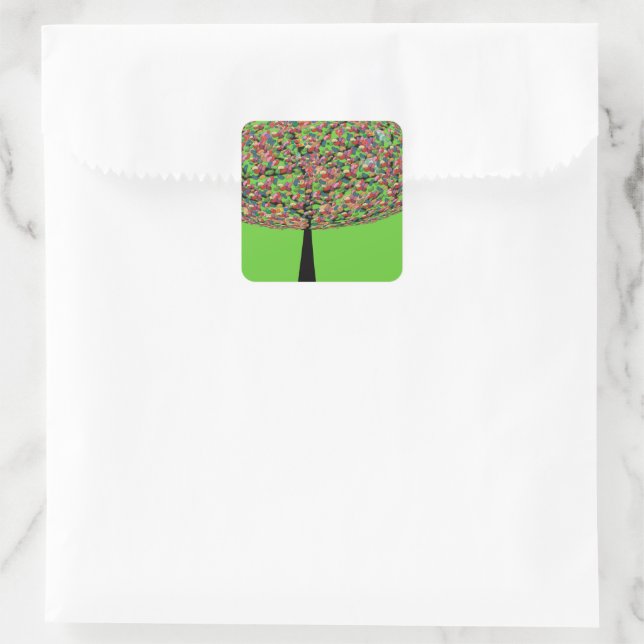 Jelly Bean Tree Square Sticker (Bag)