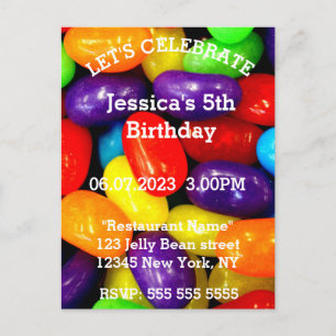 Jelly Beans 5th Birthday Candy Sweet Colourful Kid Postcard