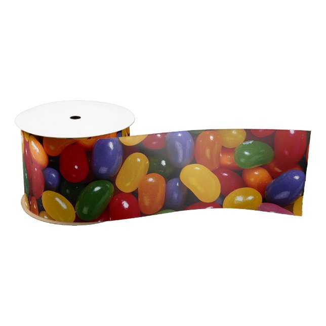 Jelly Beans on Silk Ribbon Satin Ribbon (Spool)