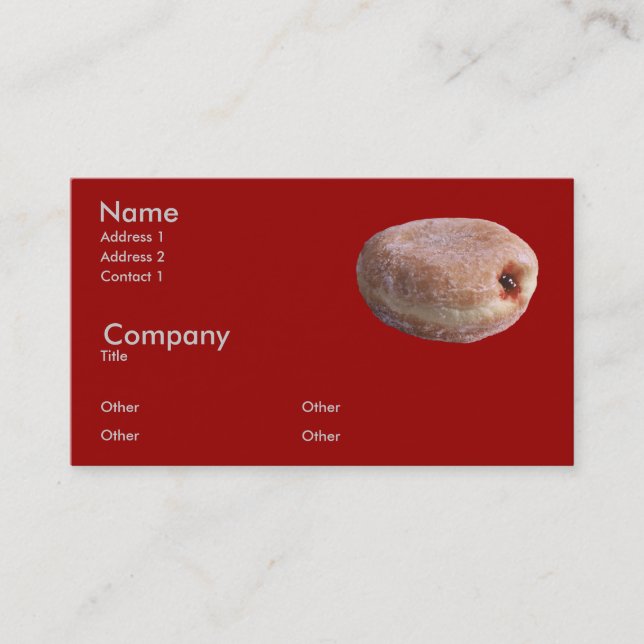 Jelly Filled Doughnut Business Card (Front)