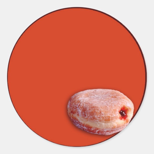 Jelly Filled Doughnut Classic Round Sticker (Front)