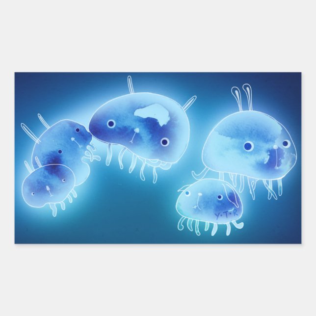 Jelly fish 2013 rectangular sticker (Front)
