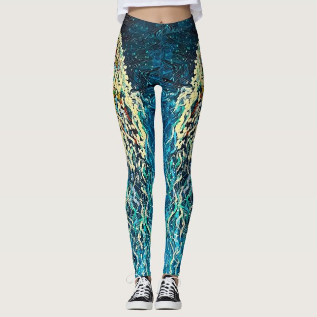 Jelly Fish Abstract leggings (Front)