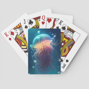 Jelly Fish Animal Portrait Painting Wildlife Ocean Playing Cards