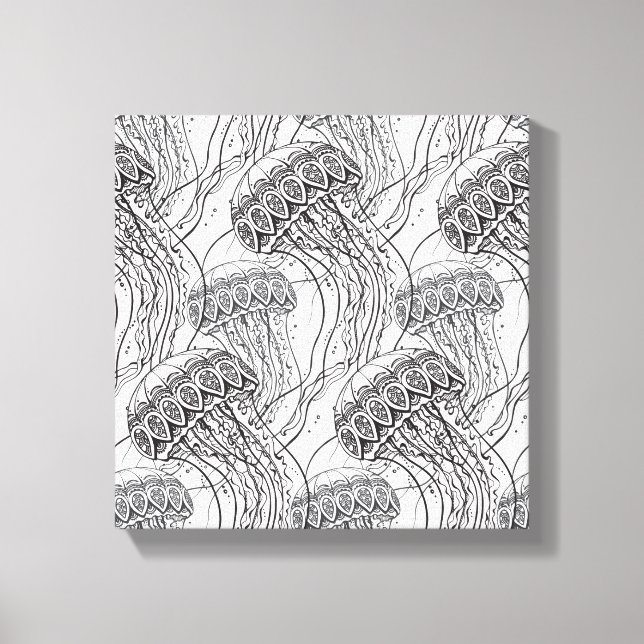 Jelly Fish Doodle 6 Canvas Print (Front)