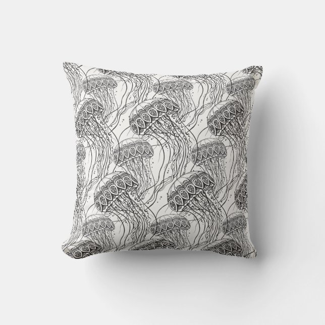 Jelly Fish Doodle Cushion (Front)