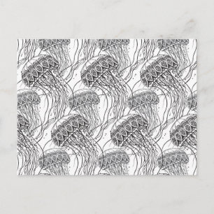 Jelly Fish Doodle Postcard