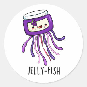 Jelly-fish Funny Jelly Jar Pun  Classic Round Sticker