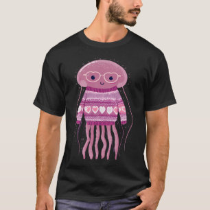Jelly fish in a sweater wearing heart glasses vale