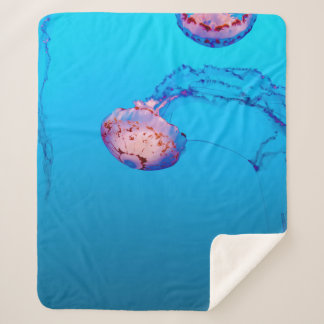 JELLY FISHES UNDERWATER SHERPA BLANKET