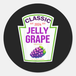 Jelly Grape Halloween 2024 Costume Matching Group  Classic Round Sticker
