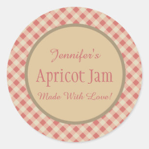 Jelly Jam Custom Jar Baking Bakery Classic Round Sticker