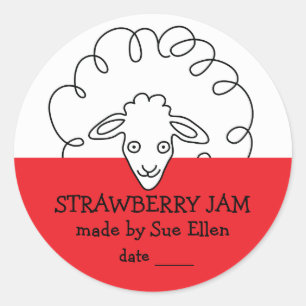 Jelly Jar Sheep Label