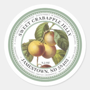 Jelly Label with Native Crabapples Illustration