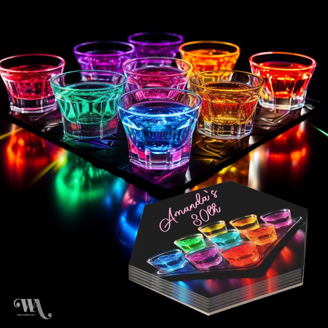 Jelly Shots  Adult Cocktail Birthday Paper Coaster (Creator Uploaded)