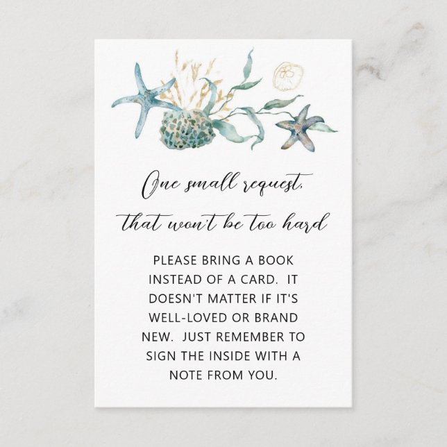 Jellyfish Baby Shower Book Request Enclosure Card (Front)