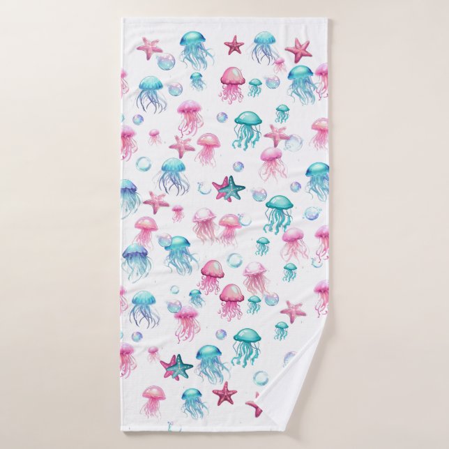 Jellyfish  bath towel set (Bath Towel)