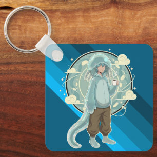 Jellyfish Boy Anime Coffee Art Key Ring