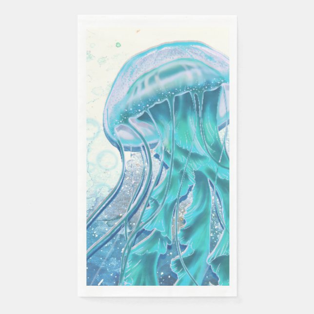 Jellyfish | Captivating Grace Paper Guest Towel Napkin (Front)