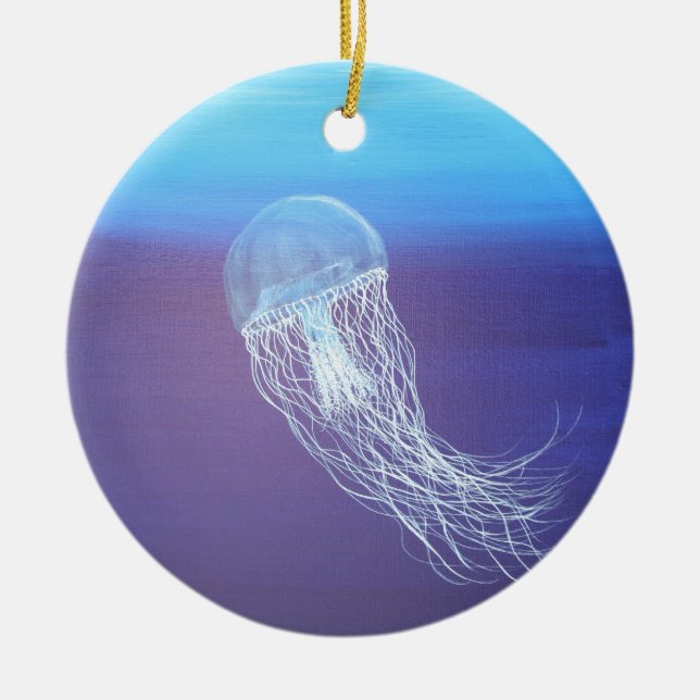 Jellyfish Ceramic Tree Decoration (Front)