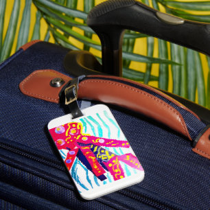 Jellyfish colourful summer luggage tag