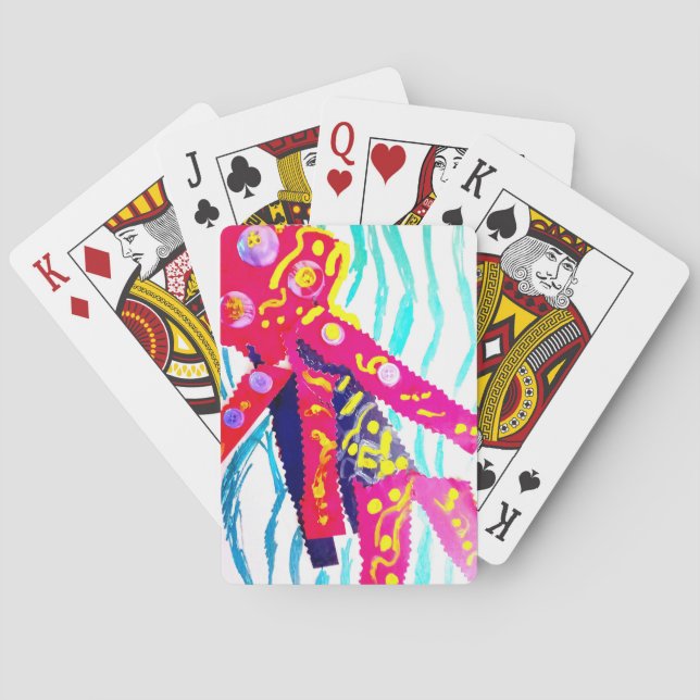 Jellyfish  colourful summer  playing cards (Back)