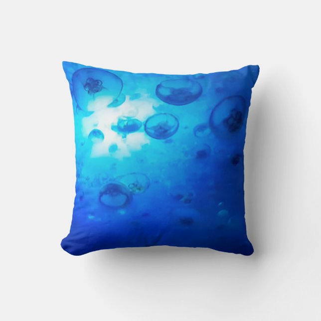 Jellyfish Deep Blue Cushion (Front)