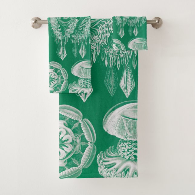 Jellyfish, Discomedusae by Ernst Haeckel Bath Towel Set (Insitu)