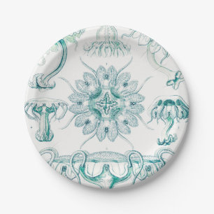 Jellyfish, Discomedusae by Ernst Haeckel Paper Plate