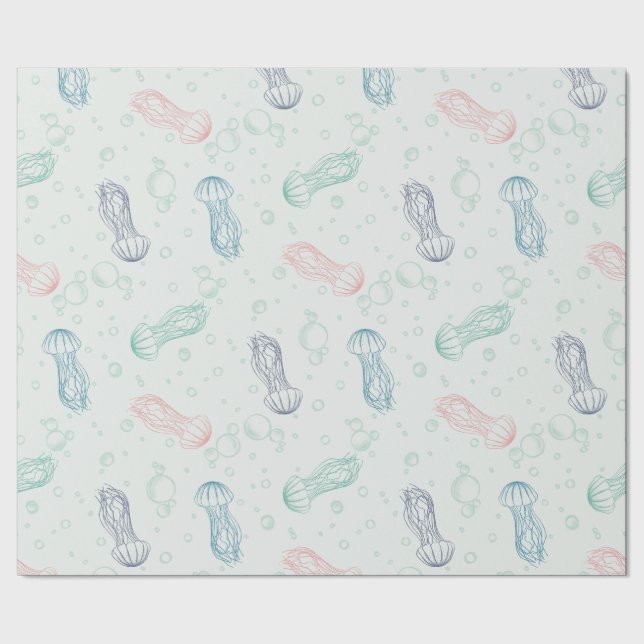 Jellyfish Drift Wrapping Paper (Seam)