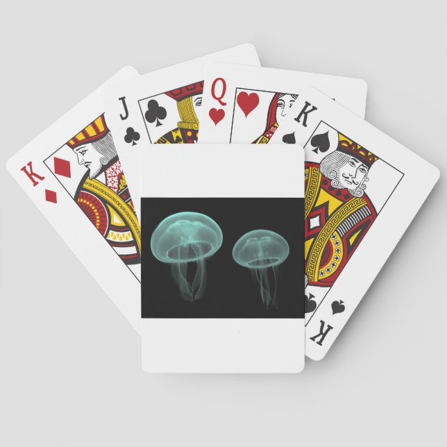 jellyfish fish custom personalise Anniversaries Playing Cards (Back)