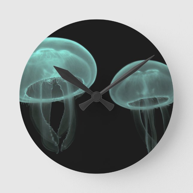 jellyfish fish custom personalise Anniversaries Round Clock (Front)