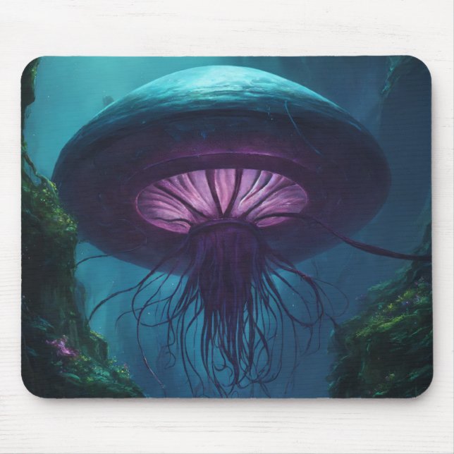Jellyfish Illustration Mouse Pad (Front)
