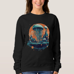 Jellyfish In Space Jellyfish Graphic Print Art Sweatshirt