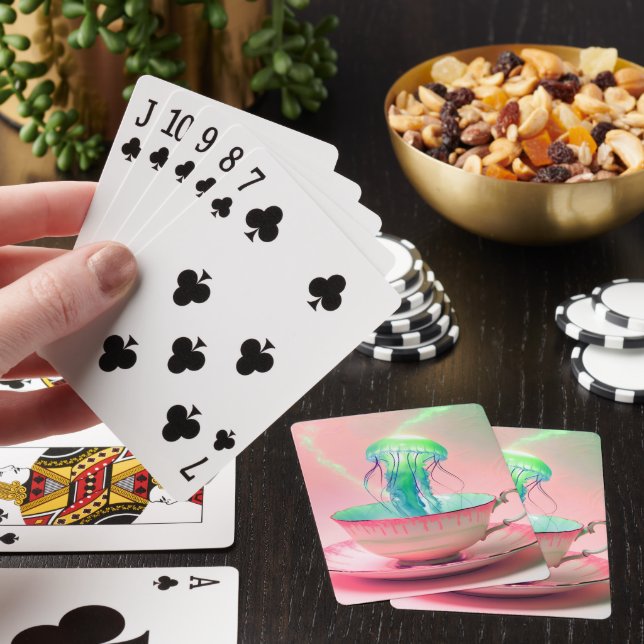 Jellyfish in Teacup Playing Cards (In Situ)
