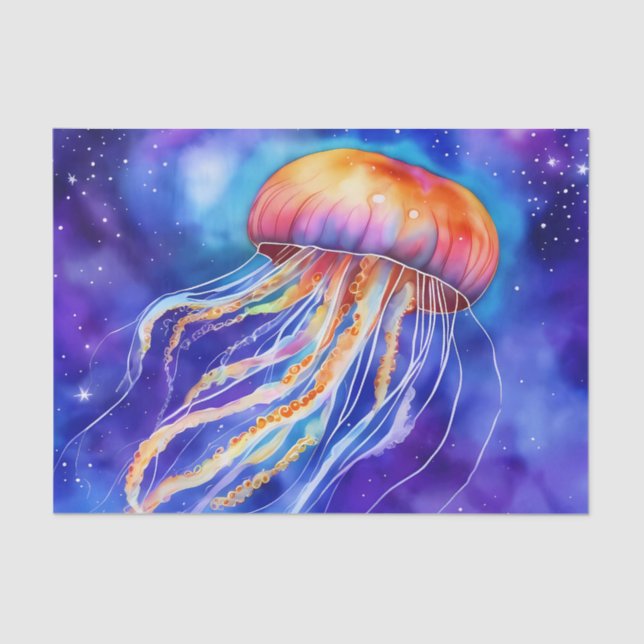 Jellyfish in the Ocean abstract Tissue Paper (Front)