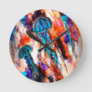 Jellyfish Jump Electric Round Clock
