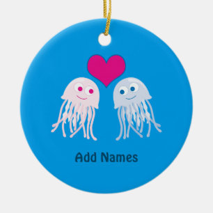 Jellyfish Love Ceramic Tree Decoration