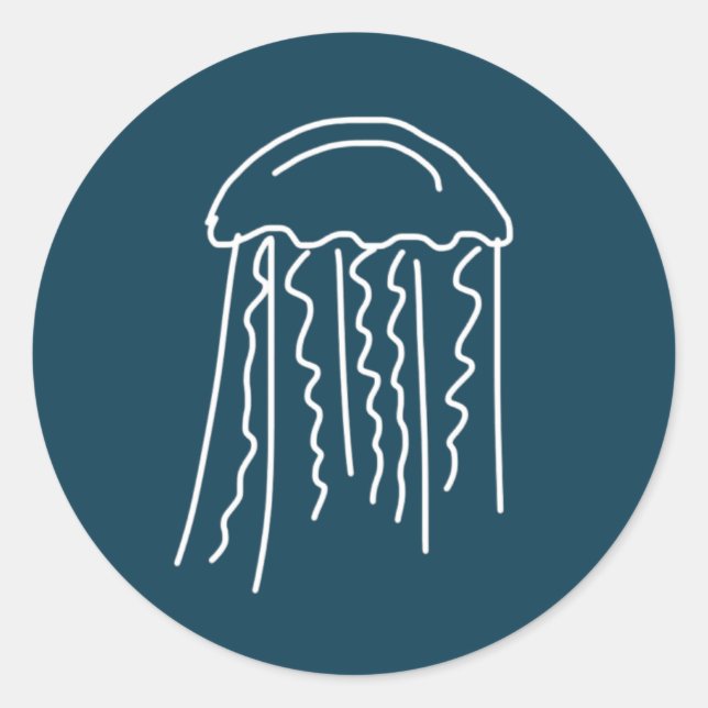 Jellyfish marine life aquatic modern classic round sticker (Front)