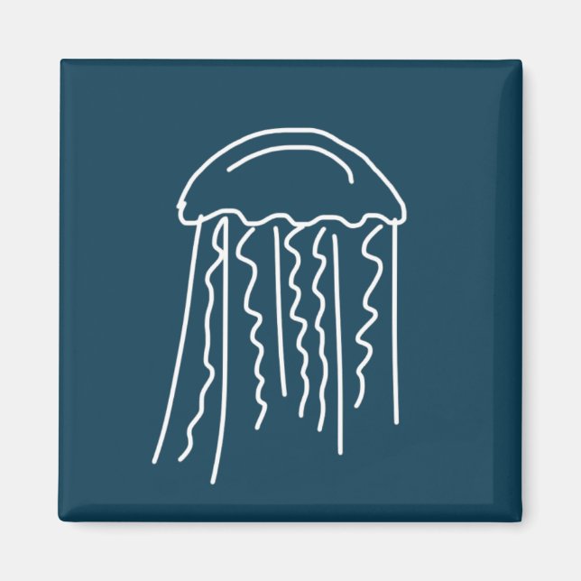 Jellyfish marine life aquatic modern magnet (Front)