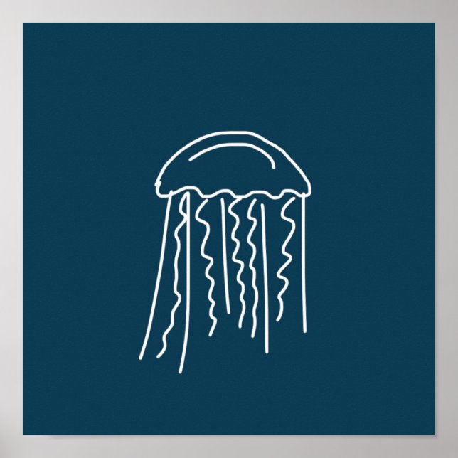 Jellyfish marine life aquatic modern poster (Front)