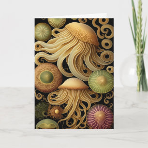 Jellyfish   Modern Haeckel Greeting Card