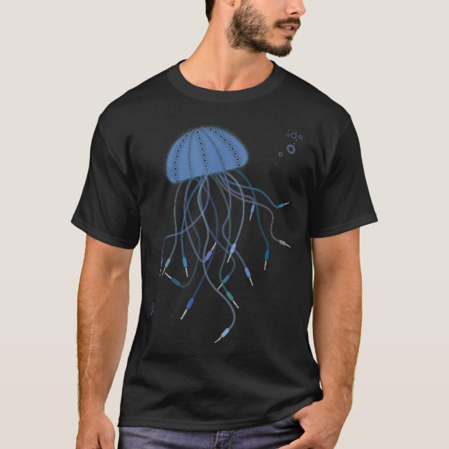 Jellyfish Modular Synthesizer Audio Cables T-Shirt (Front)