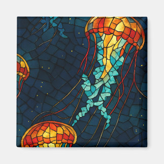 jellyfish mosaic magnet