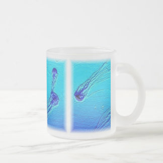 "jellyfish mug" by kasi jo frosted glass coffee mug