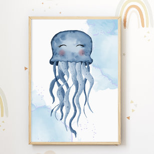 Jellyfish Nursery Poster Sea Animal Kids