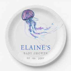 Jellyfish Ocean Beach Under The Sea Baby Shower Paper Plate